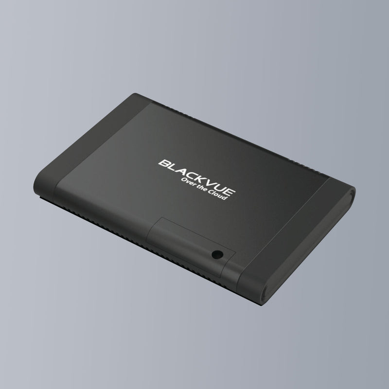 A black BlackVue CM100 LTE connectivity module for dash cams.